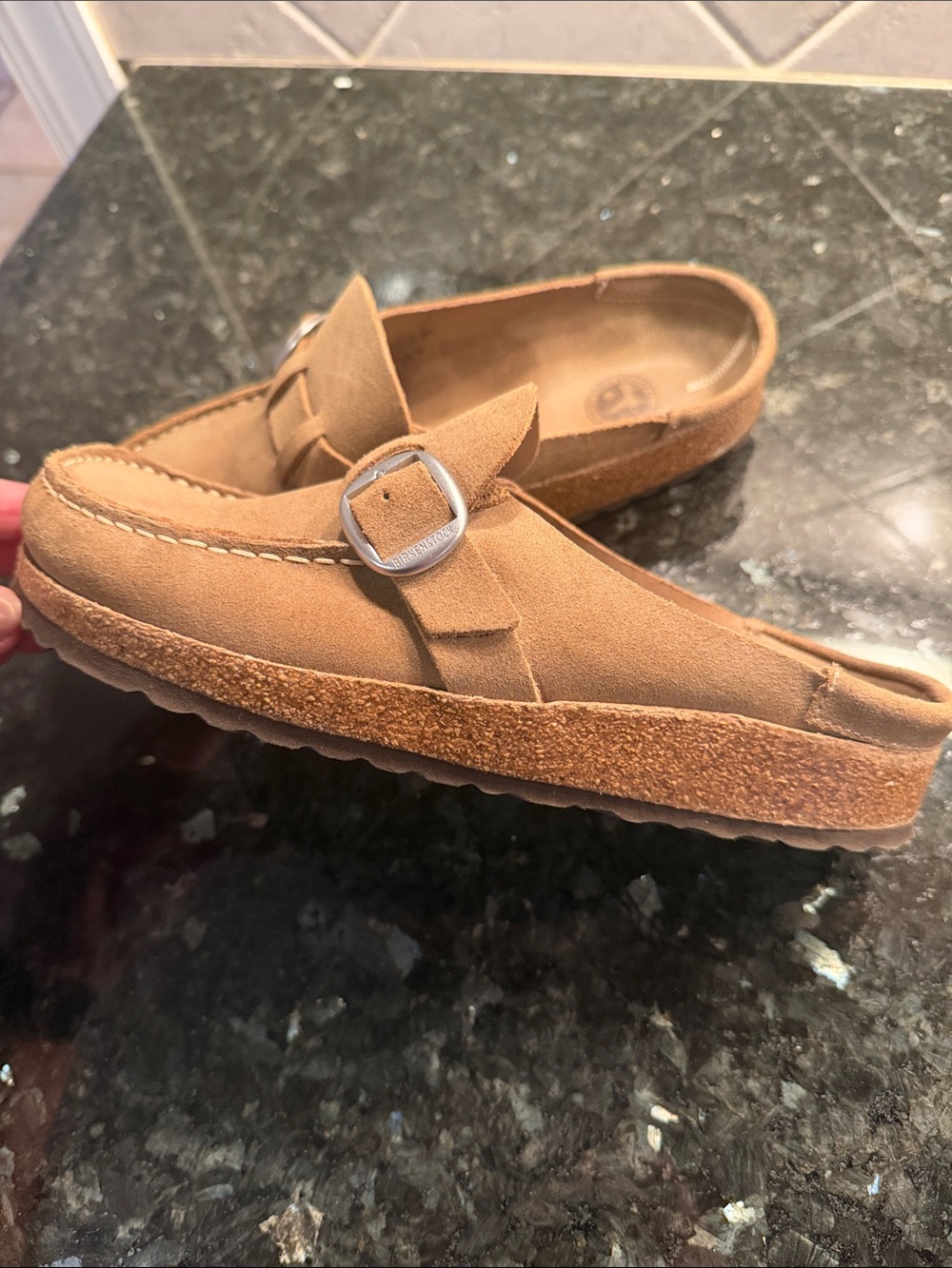 Birkenstock Women’s Suede Slip-On “Buckley” Loafers in color “Tea” - Picture 5 of 5